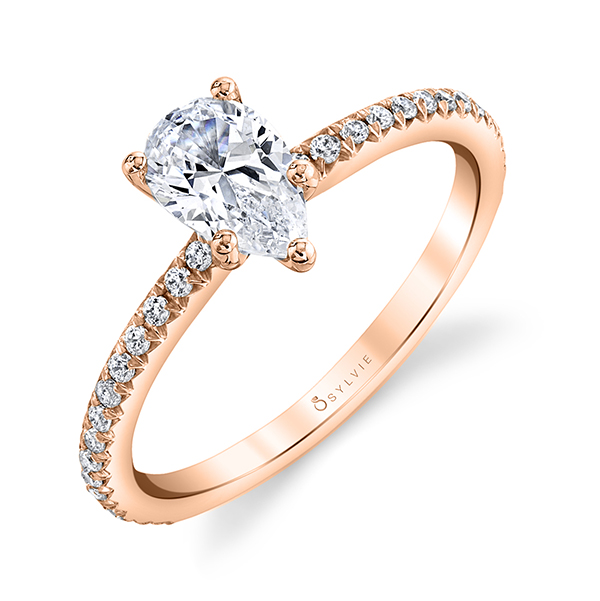 Pear Shaped Solitaire Diamond Engagement Ring